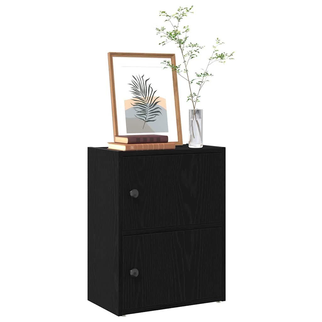 bogreol 40x24x52 cm konstrueret træ sort-eg billede