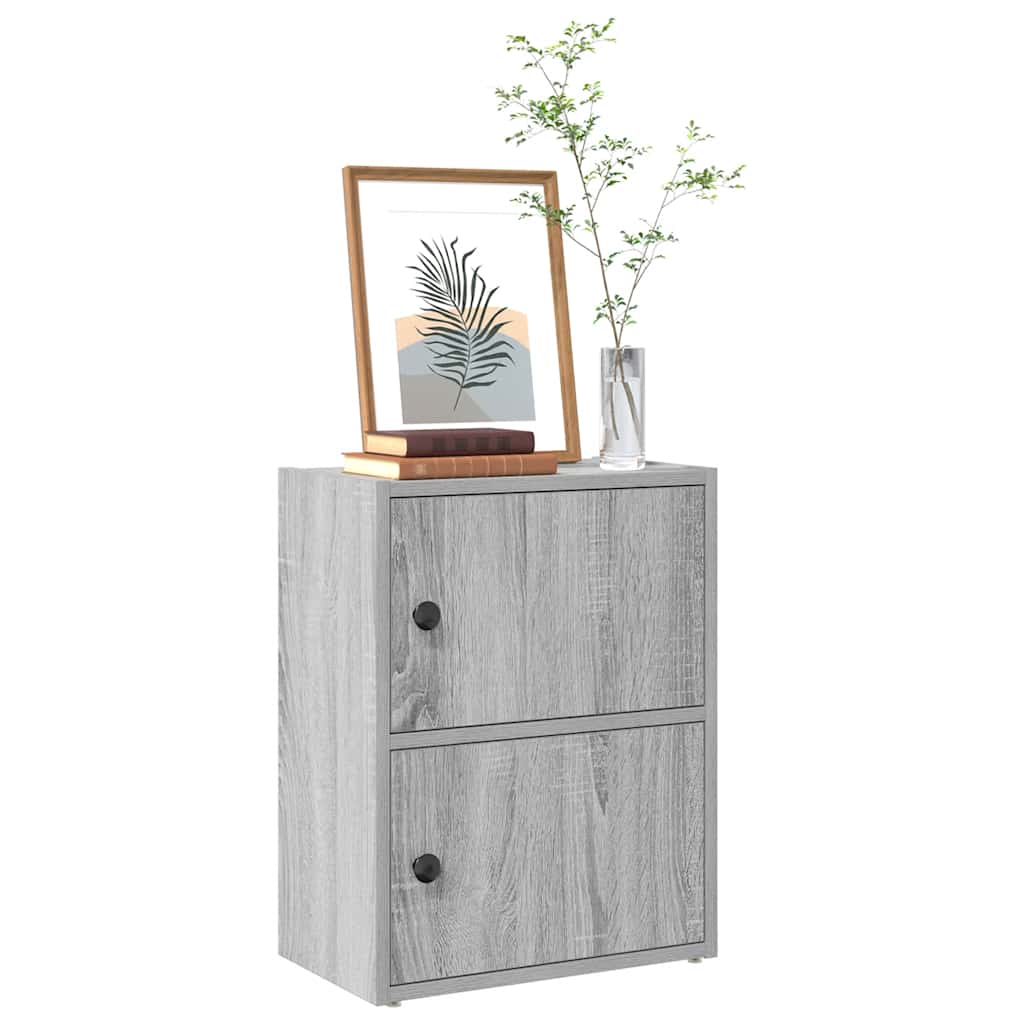 Bogreol med låger 40×24×52 cm - grå sonoma-eg, konstrueret træ