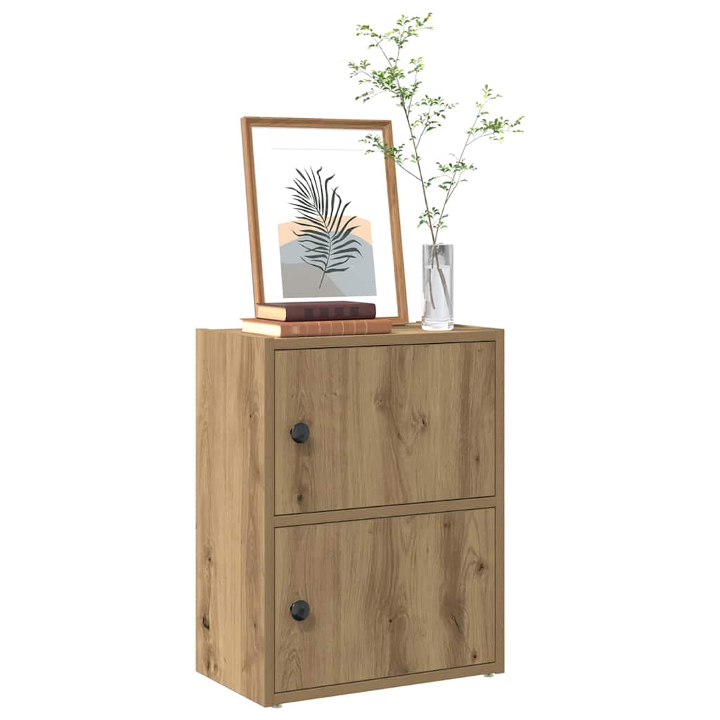 Bogreol med låger 40×24×52 cm - konstrueret træ, kunsteg