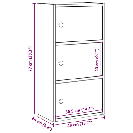 bogreol 40x24x77 cm konstrueret træ sonoma-eg