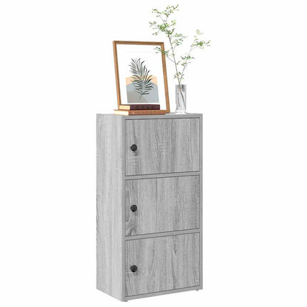 bogreol 40x24x77 cm konstrueret træ grå sonoma-eg
