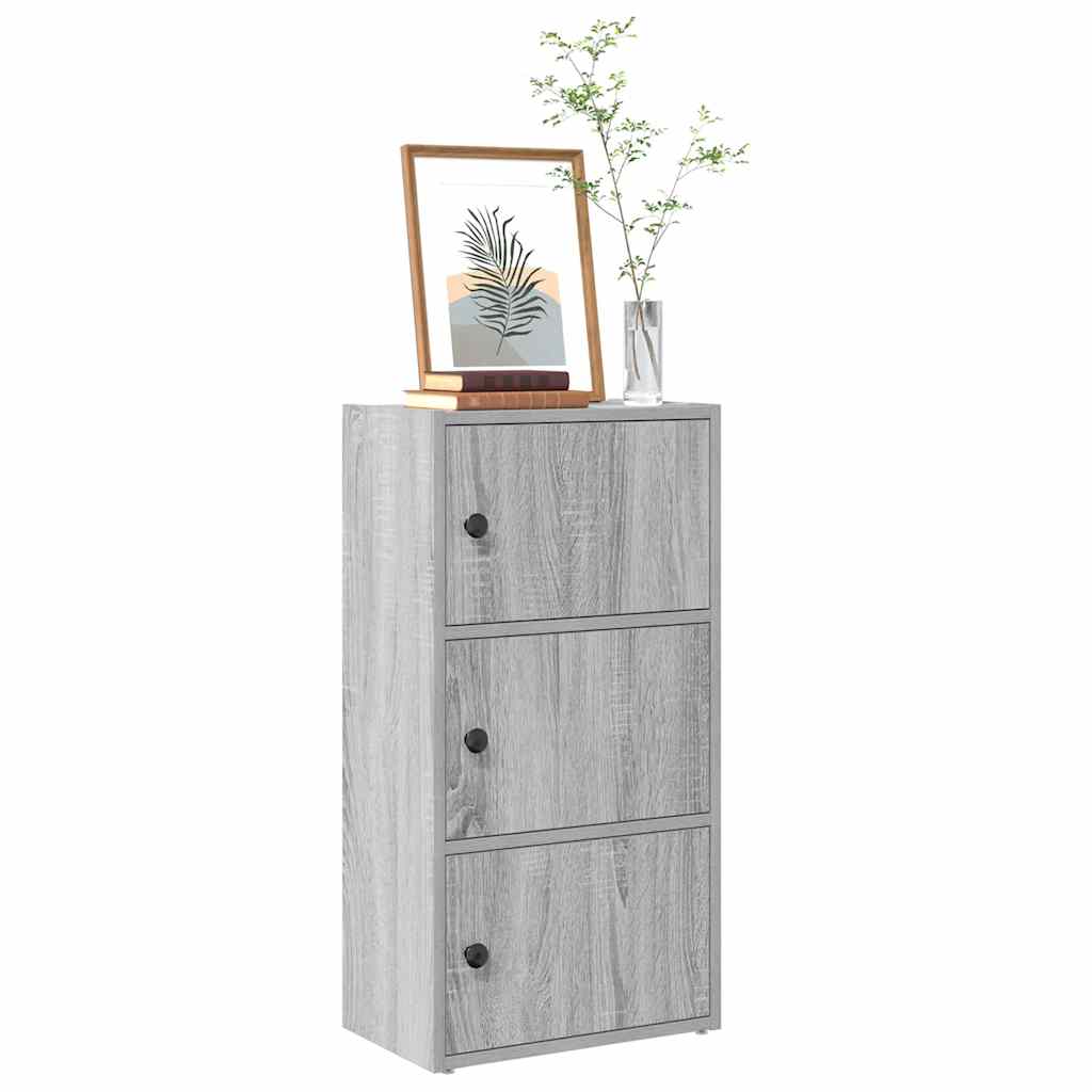 Bogreol 40×24×77 cm i konstrueret træ - grå sonoma-eg med låger