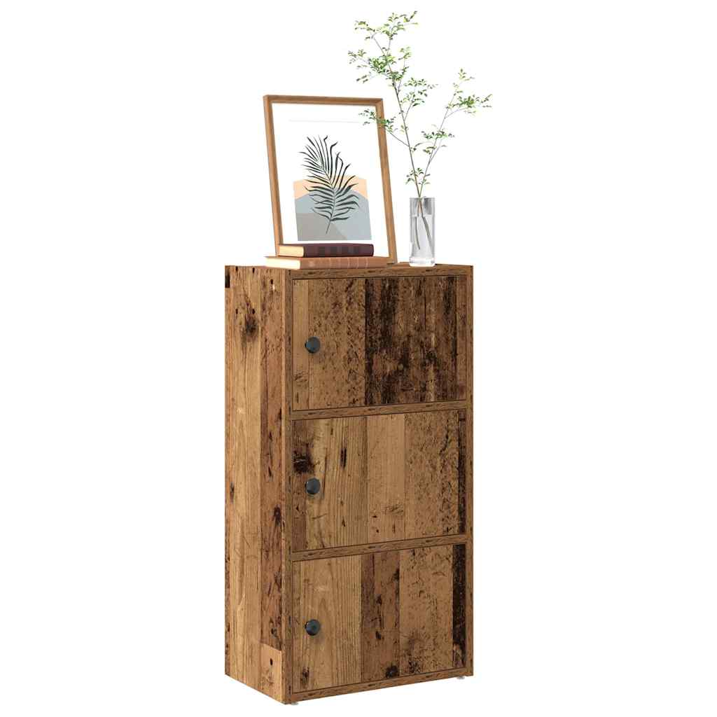Bogreol med låger 40×24×77 cm - konstrueret træ, antikt træ