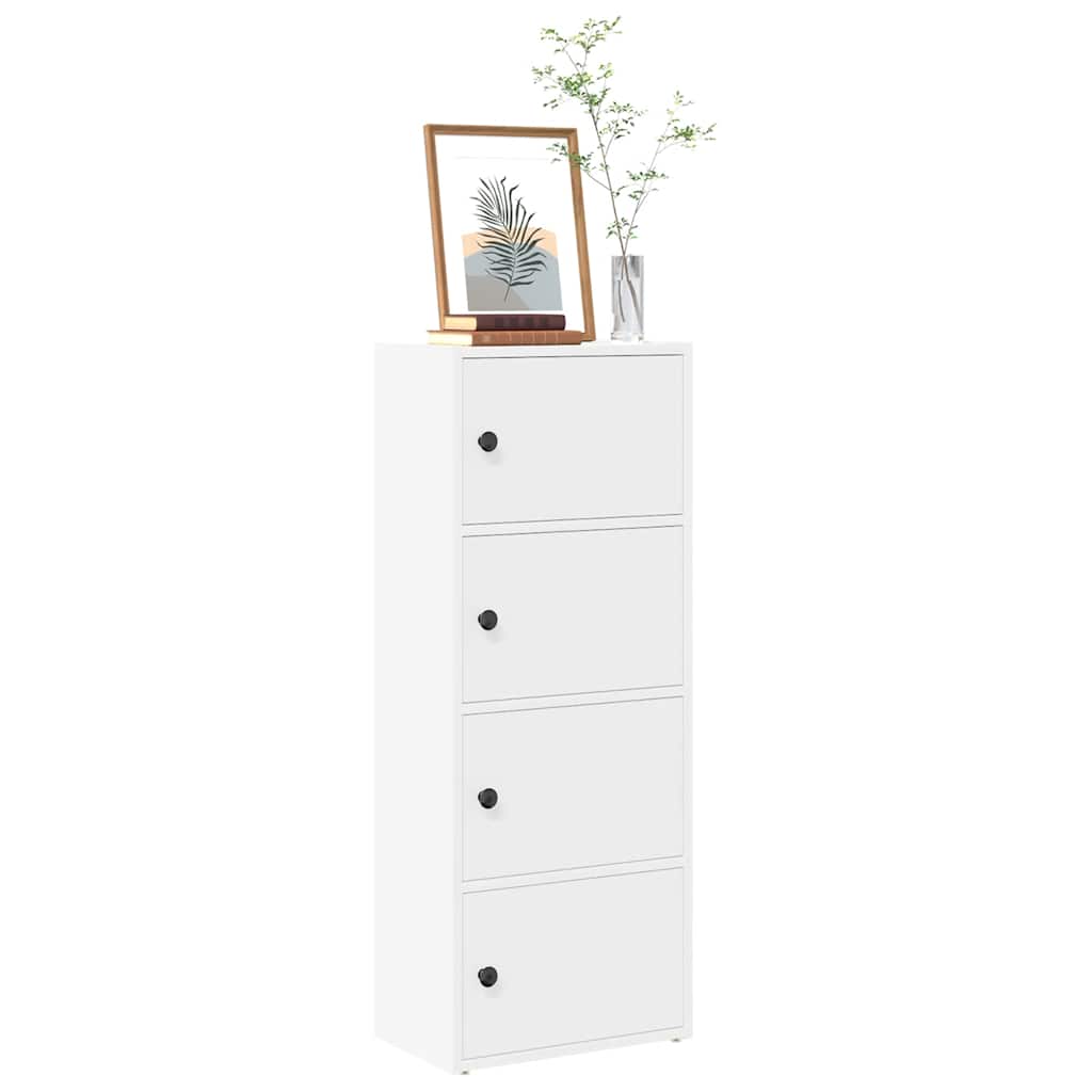 Bogreol med låger 40×24×102 cm - hvid konstrueret træ
