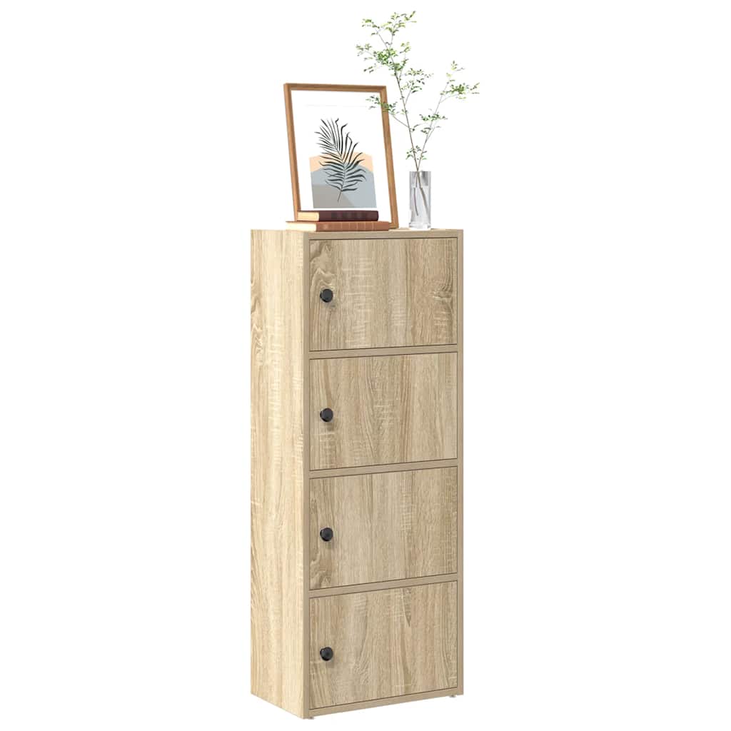 Bogreol 40×24×102 cm i konstrueret træ - sonoma-eg, med låger