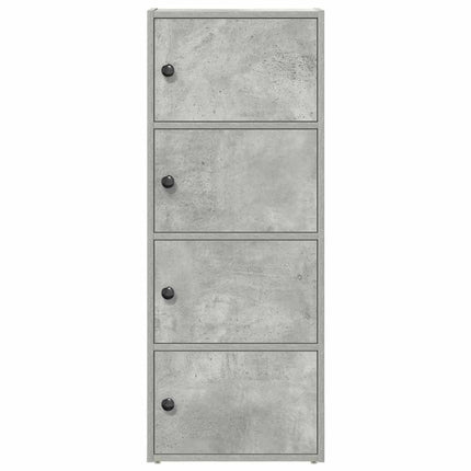 bogreol 40x24x102 cm konstrueret træ betongrå