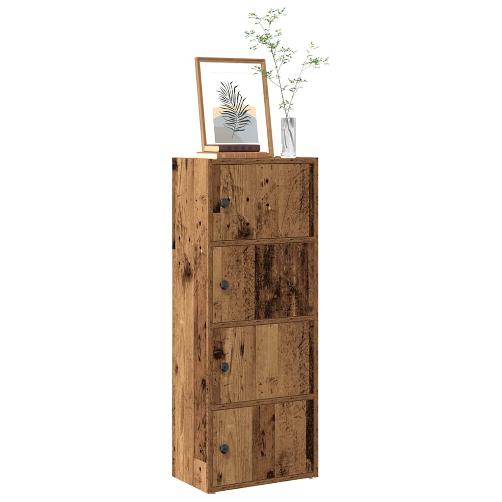 Bogreol med låger 40×24×102 cm - konstrueret træ, antikt træ