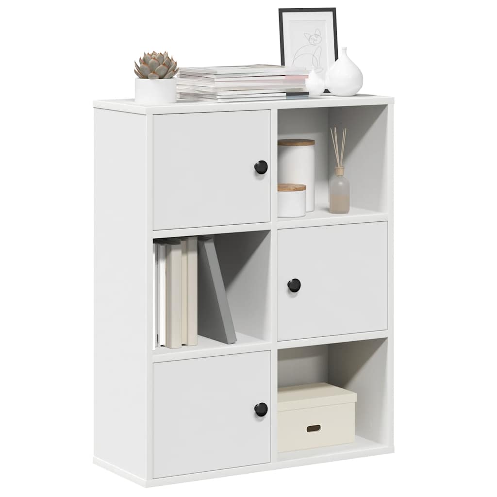 Bogreol 60X24X101,5 Cm Konstrueret Træ Hvid - 60 cm / 76.5 cm