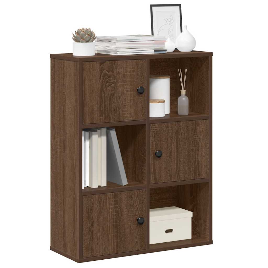 bogreol 60x24x76,5 cm konstrueret træ brun egetræsfarve billede
