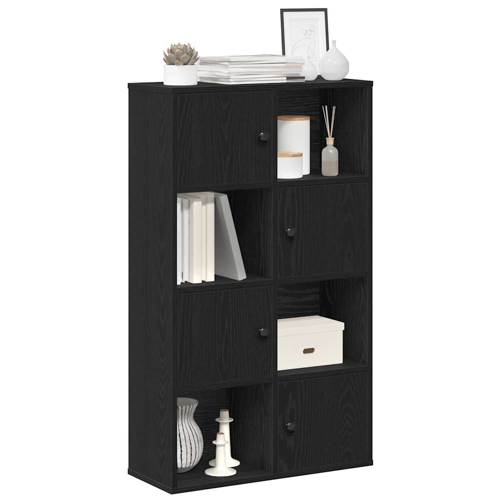 Bogreol 60X24X101,5 Cm Konstrueret Træ -Eg Sort - 60 cm / 101.5 cm