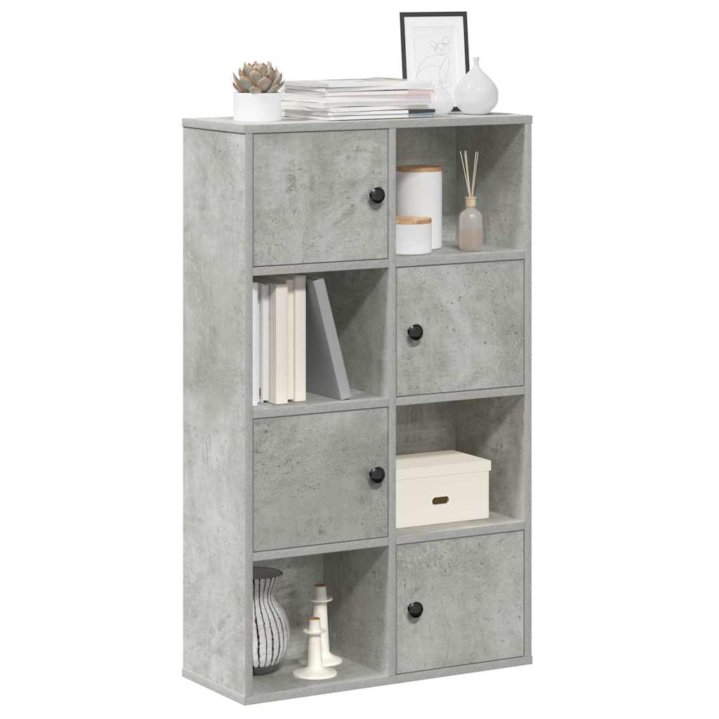 Bogreol 60X24X101,5 Cm Konstrueret Træ Betongrå - 60 cm / 101.5 cm