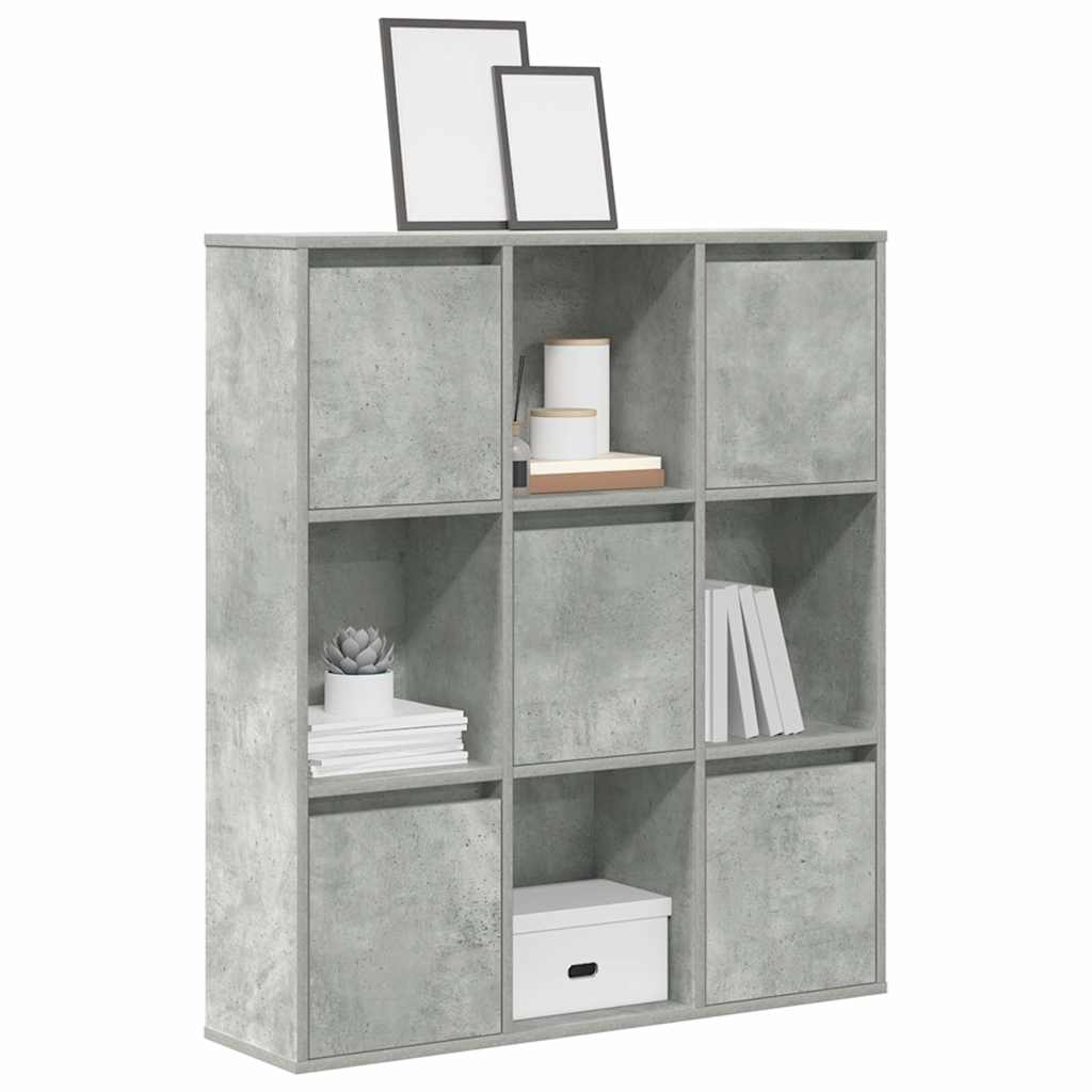 Bogreol 60X24X101,5 Cm Konstrueret Træ Betongrå - 89 cm / 101.5 cm