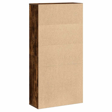 bogreol 60x24x120 cm konstrueret træ røget egetræsfarve