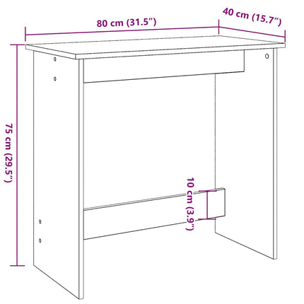 skrivebord 80x40x75 cm konstrueret træ antikt træ