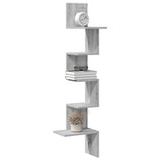 væghængt hjørnehylde 32x32x127,5 cm grå sonoma-eg