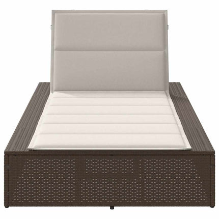 solseng med flydende hynde polyrattan brun