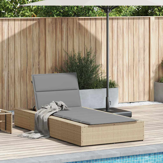 solseng med flydende hynde polyrattan beige