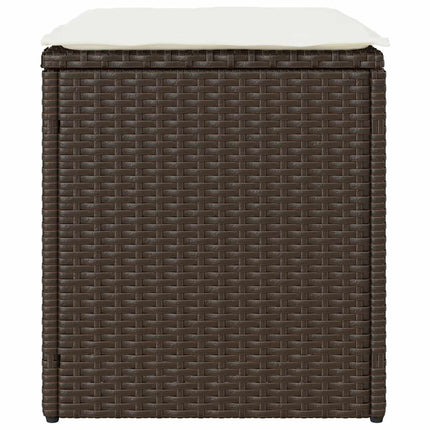 havestole med hynder 2 stk. 40x40x43 cm polyrattan brun