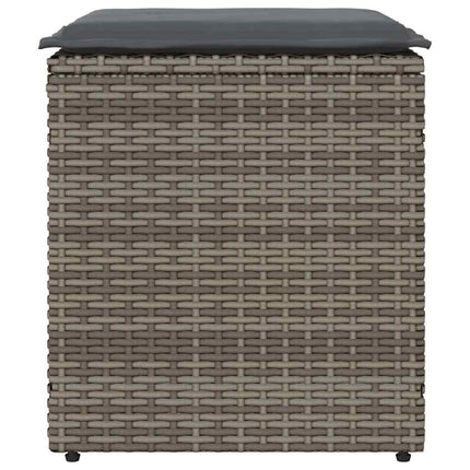 havestole med hynder 2 stk. 40x40x43 cm polyrattan grå