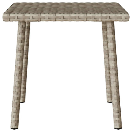 havesofabord 40x40x37 cm firkantet polyrattan lysegrå