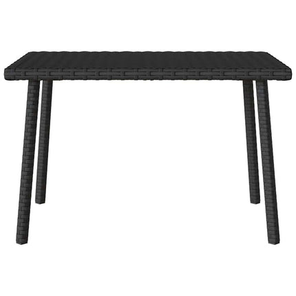 havesofabord 60x40x37 cm firkantet polyrattan sort