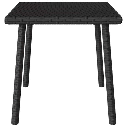 havesofabord 60x40x37 cm firkantet polyrattan sort