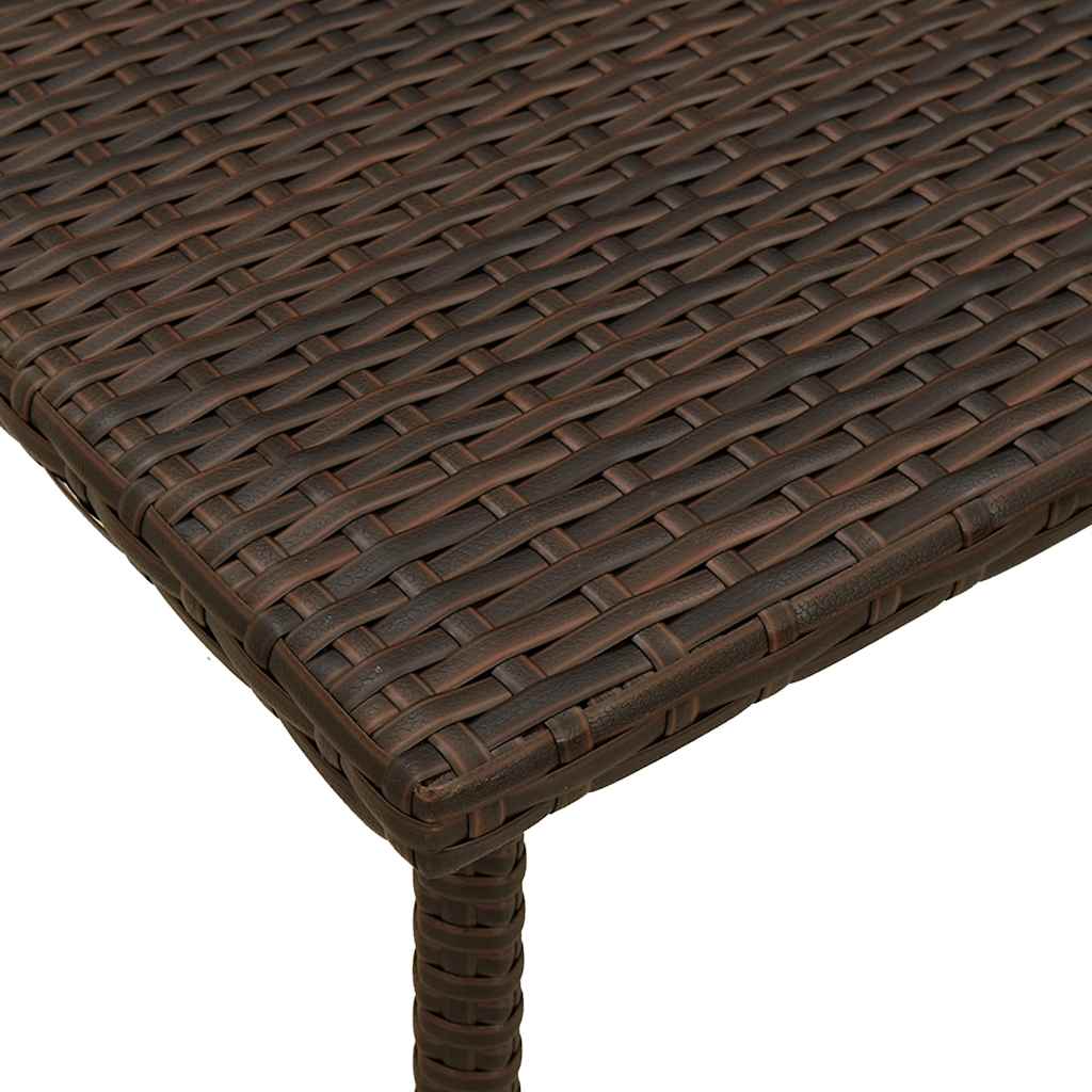 havesofabord 60x40x37 cm firkantet polyrattan brun