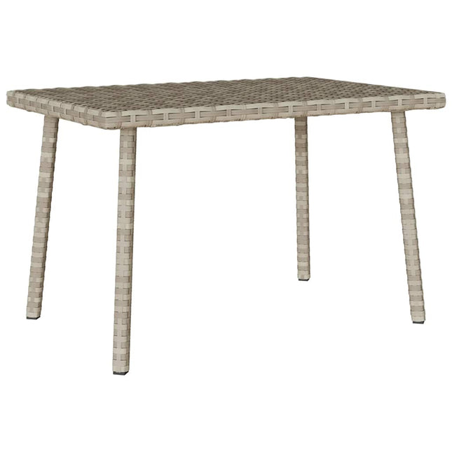 havesofabord 60x40x37 cm firkantet polyrattan lysegrå