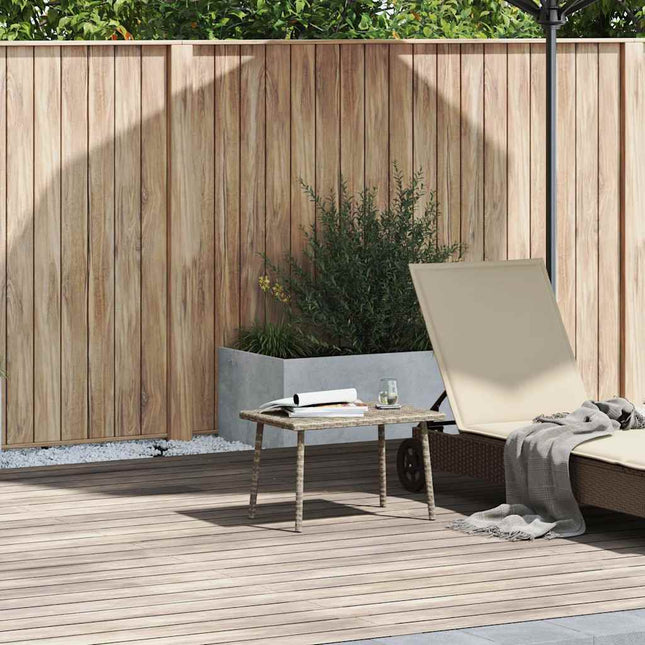 havesofabord 60x40x37 cm firkantet polyrattan lysegrå