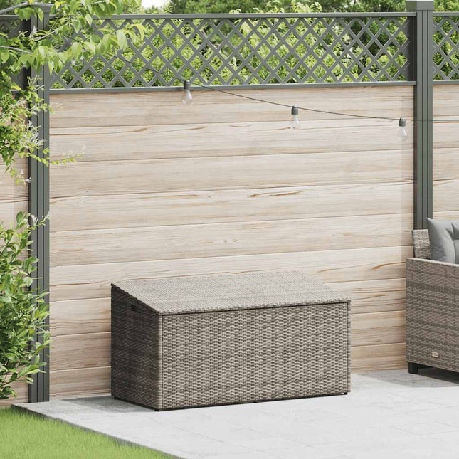opbevaringskasse til haven grå 110x50x58 cm polyrattan