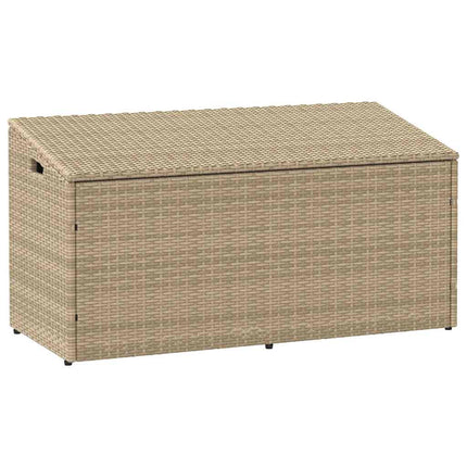 opbevaringskasse til haven beige 110x50x58 cm polyrattan