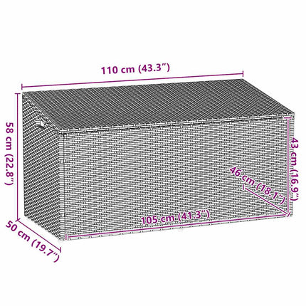 opbevaringskasse til haven beige 110x50x58 cm polyrattan