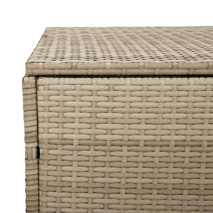 opbevaringskasse til haven beige 110x50x58 cm polyrattan