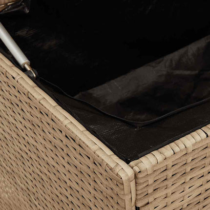 opbevaringskasse til haven beige 110x50x58 cm polyrattan