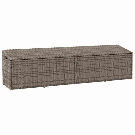 opbevaringskasse til haven 220x50x58 cm polyrattan grå
