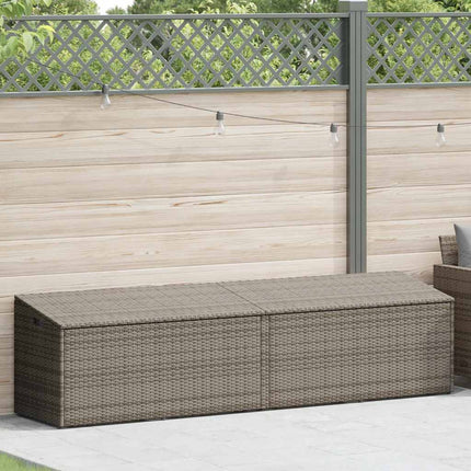 opbevaringskasse til haven 220x50x58 cm polyrattan grå