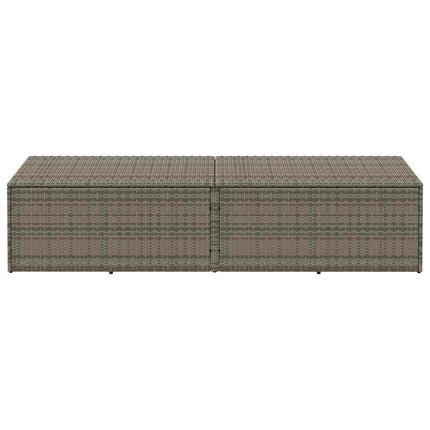 opbevaringskasse til haven 220x50x58 cm polyrattan grå