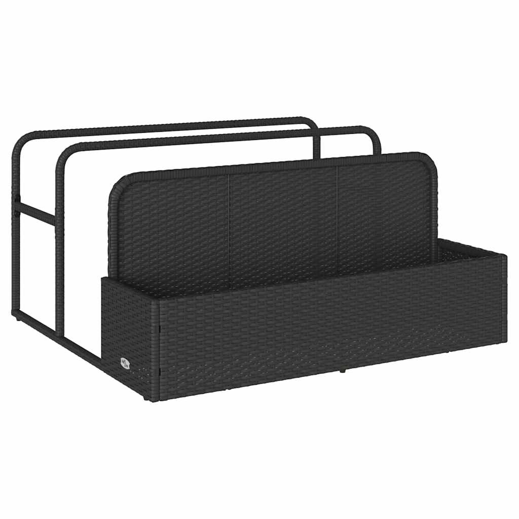 float opbevaring ved poolen 110x100x57 cm polyrattan sort