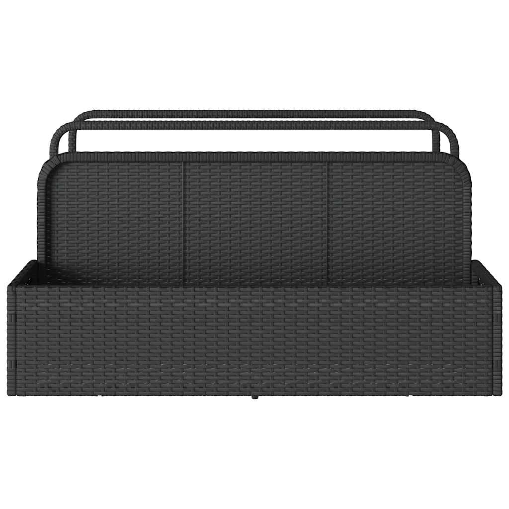 float opbevaring ved poolen 110x100x57 cm polyrattan sort
