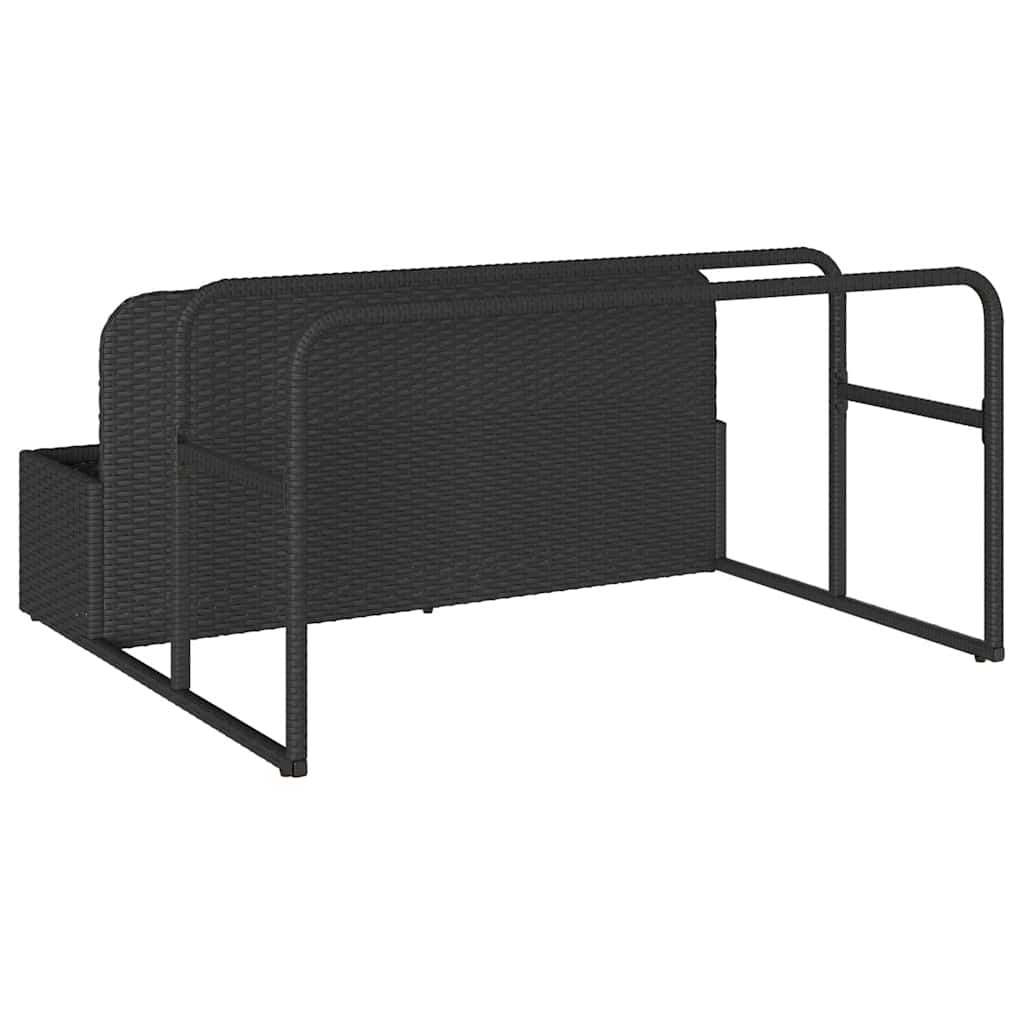 float opbevaring ved poolen 110x100x57 cm polyrattan sort