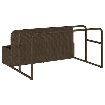 float opbevaring ved poolen 110x100x57 cm polyrattan brun