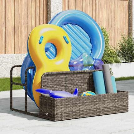 float opbevaring ved poolen 110x100x57 cm polyrattan grå
