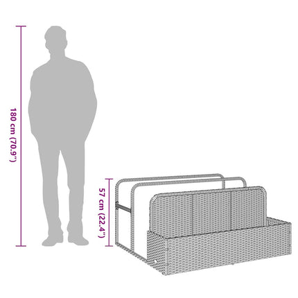 float opbevaring ved poolen 110x100x57 cm polyrattan grå
