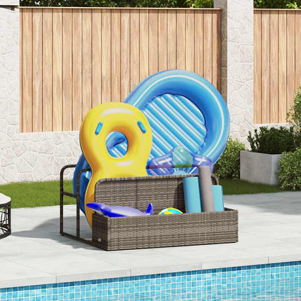 float opbevaring ved poolen 110x100x57 cm polyrattan grå