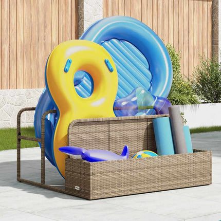 float opbevaring ved poolen 110x100x57 cm polyrattan beige