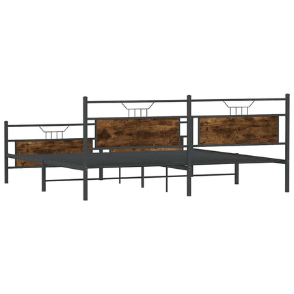 sengeramme uden madras 200x200 cm metal røget egetræsfarve