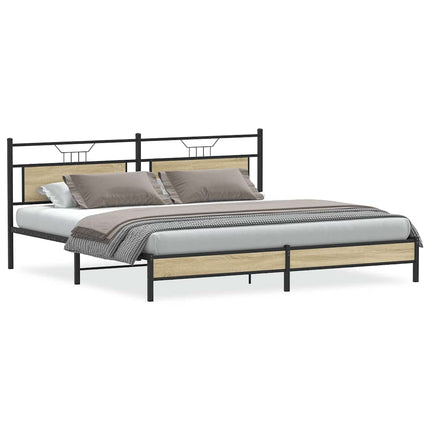 sengeramme uden madras 200x200 cm metal sonoma-eg