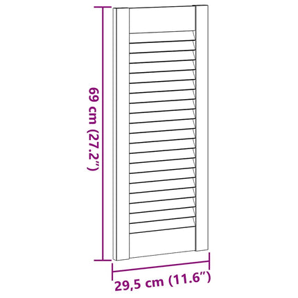 skabslåger 2 stk. 69x29,5 cm lameldesign hvid