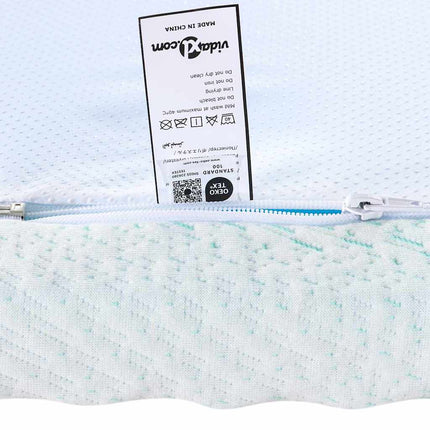 Madras topper Hvid og grøn 70 x 200 cm Jacquard Stof