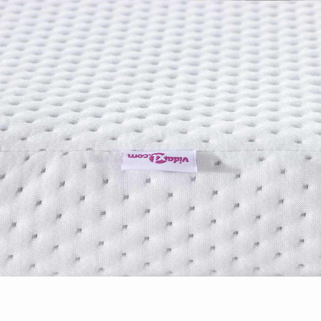 Madras topper Hvid 90 x 200 cm Jacquard Stof